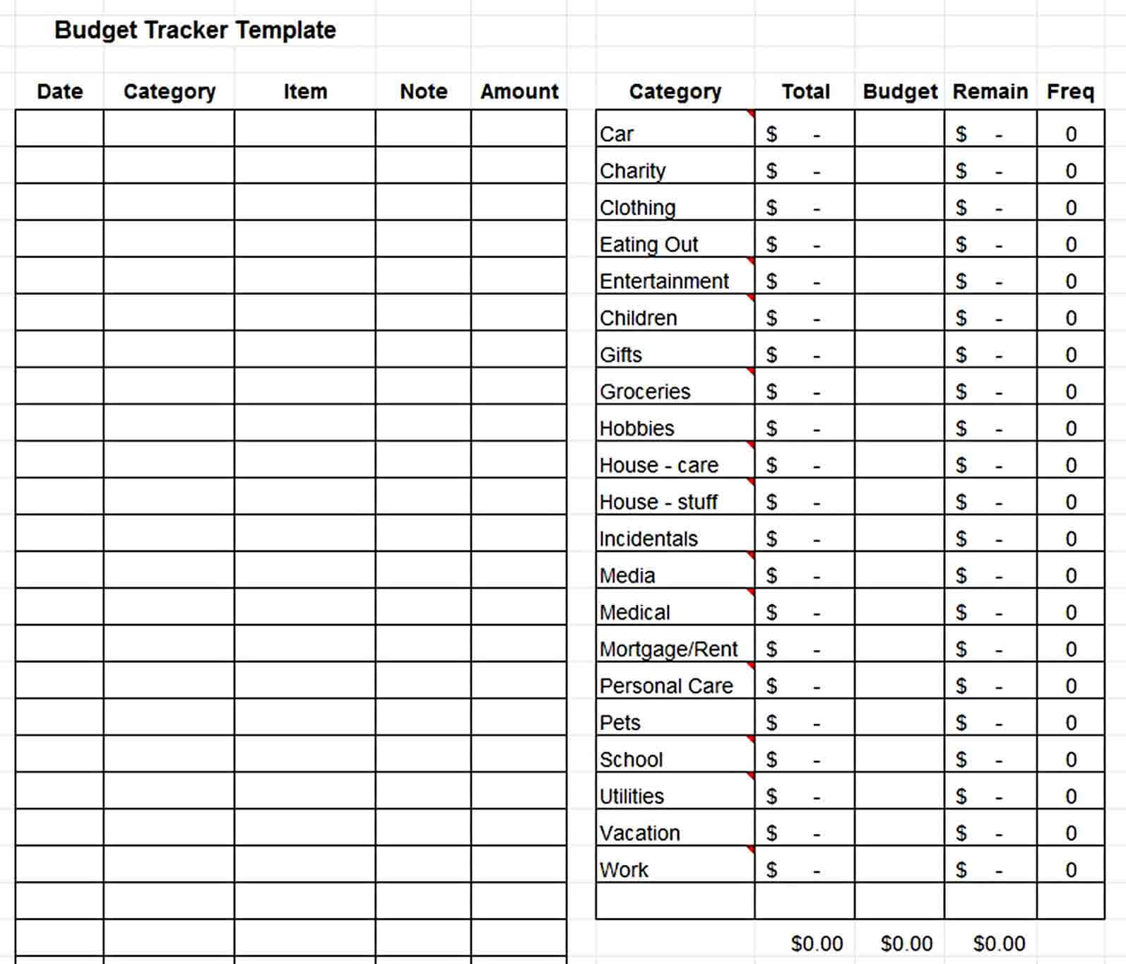 free budget tracker template