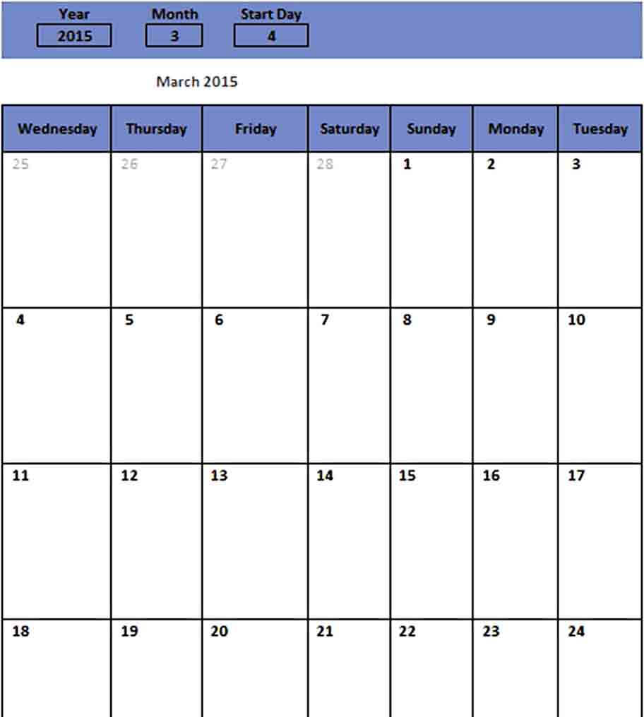 sample download monthly schedule for free