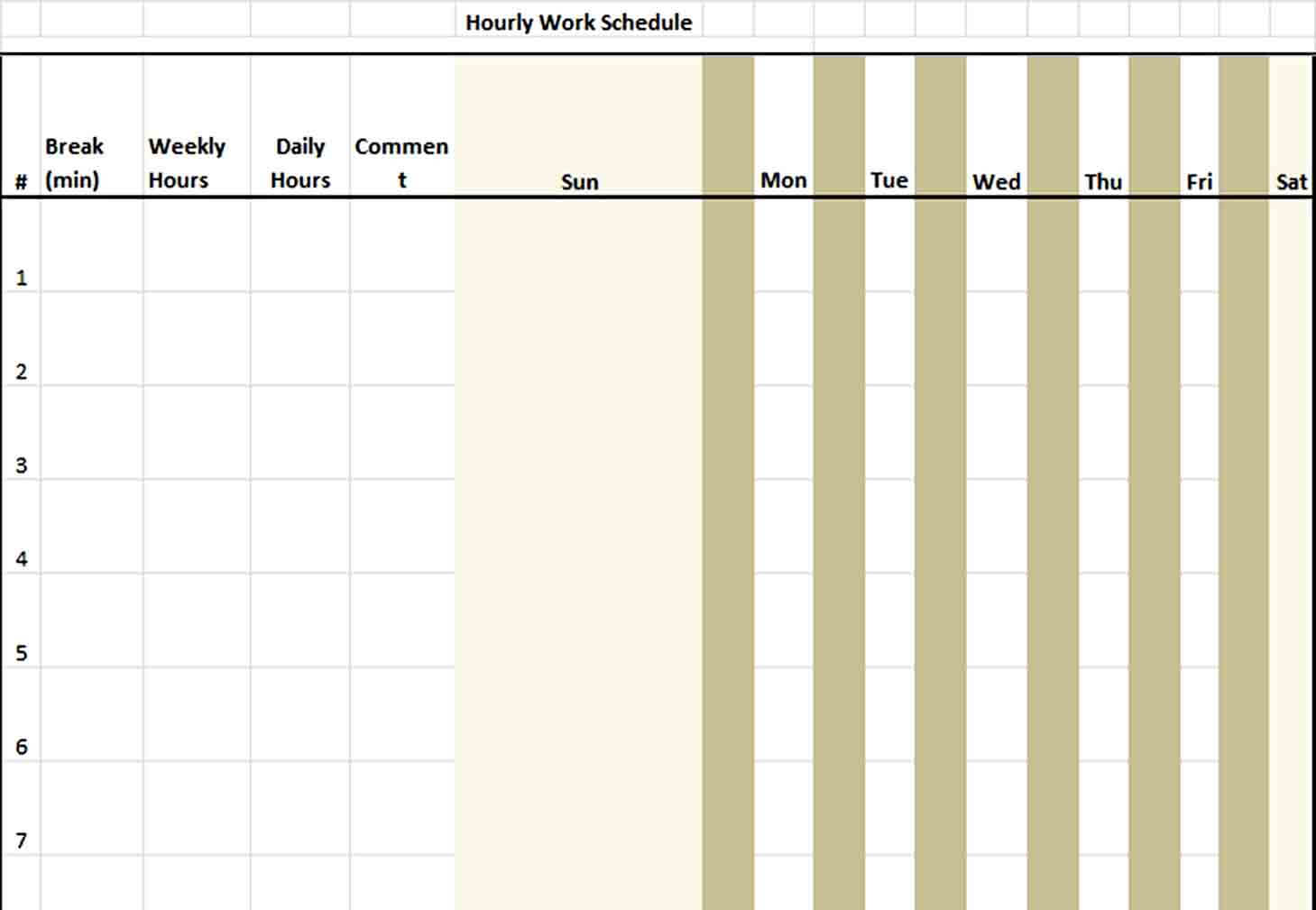 sample hourly schedule template download