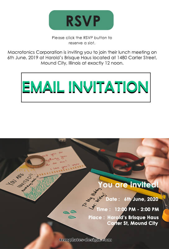 Email Invitation example psd design