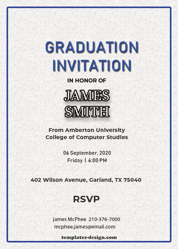 Graduation Invitation in psd design