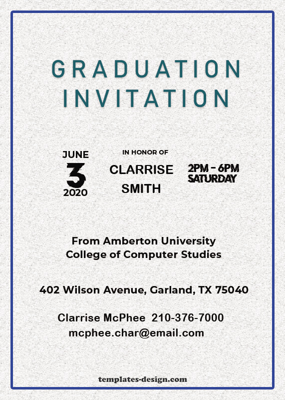 Graduation Invitation templates for photoshop
