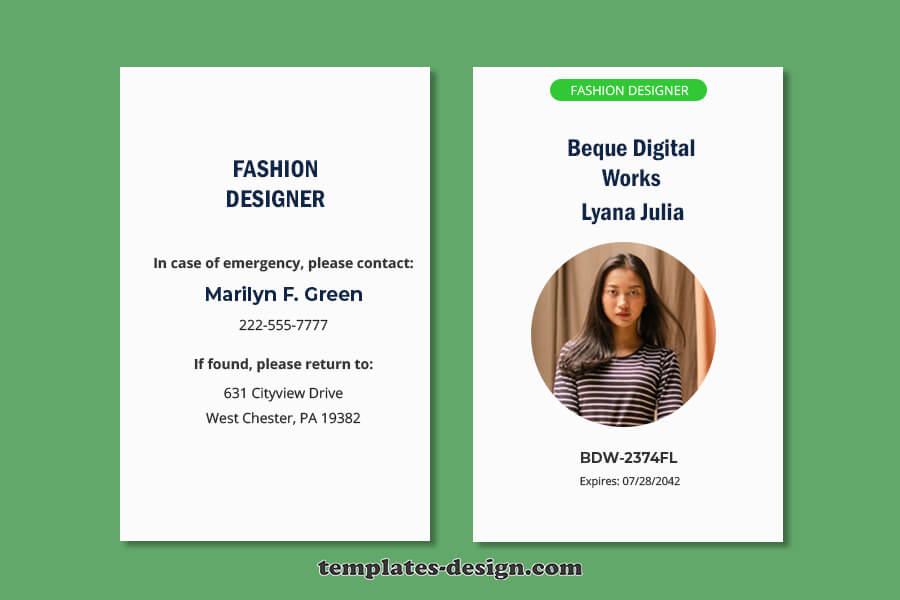 ID Card templates for photoshop