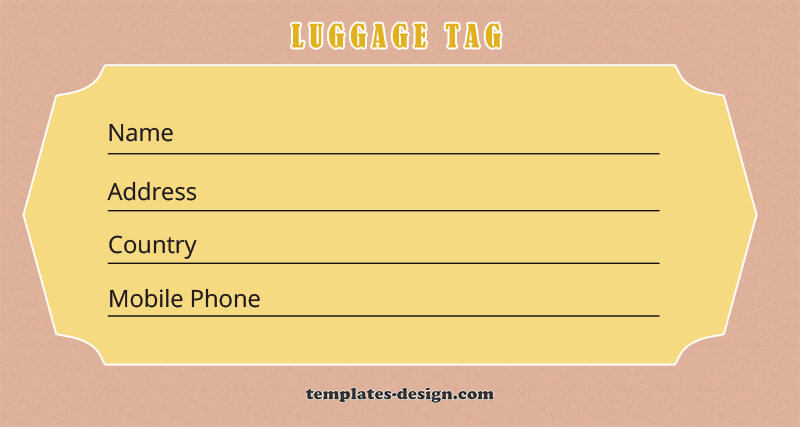 Luggage tag customizable psd design templates
