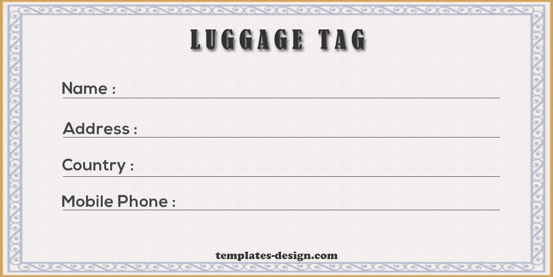 Luggage tag example psd design