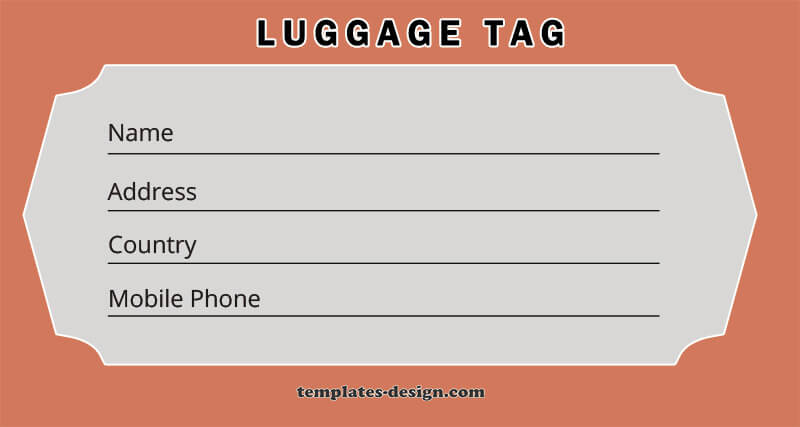 Luggage tag templates psd
