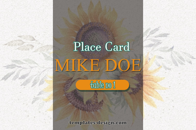 Place Card customizable psd design templates