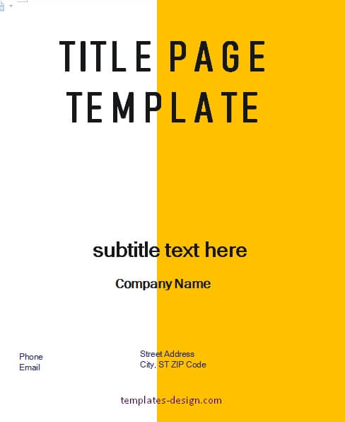 Title Page in word free download