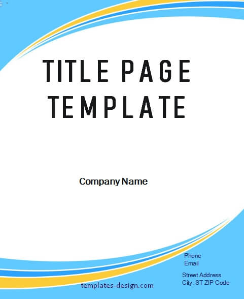 Title Page in word
