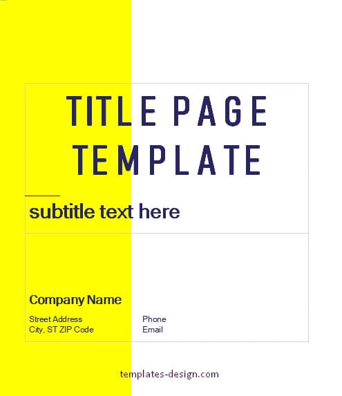 Title Page word template free