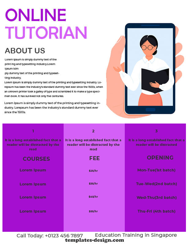 Tutoring Flyers templates for photoshop