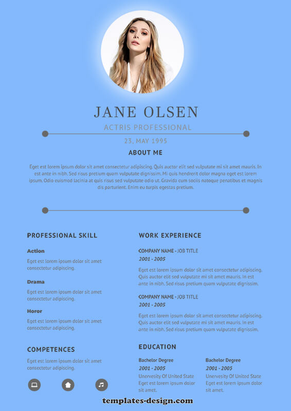 acting resume in photoshop