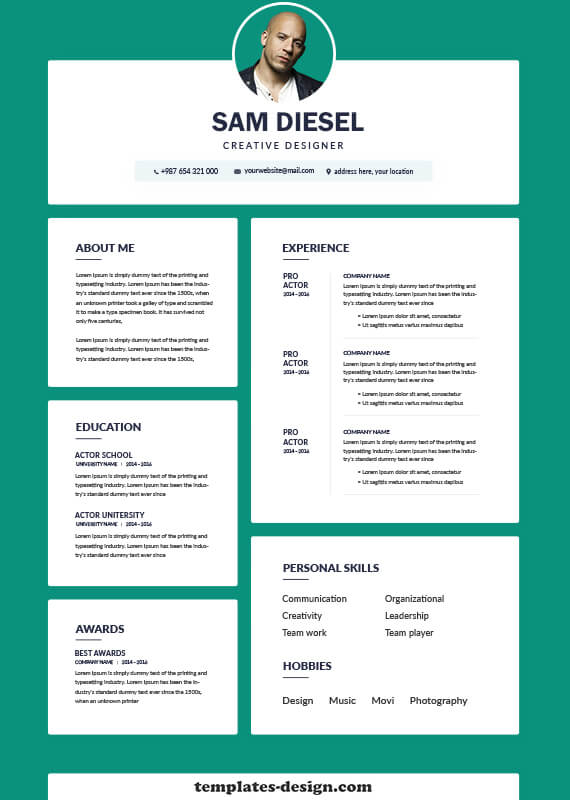 acting resume templates for photoshop