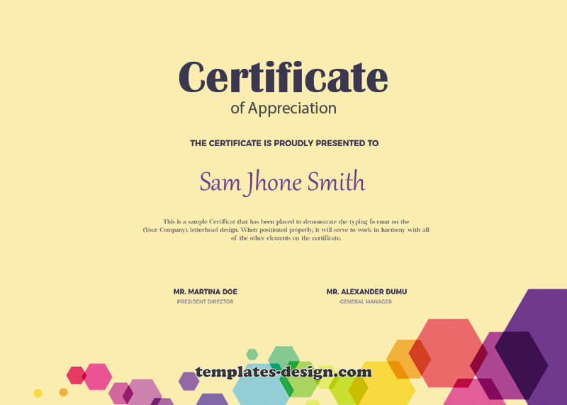 award certificate example psd design