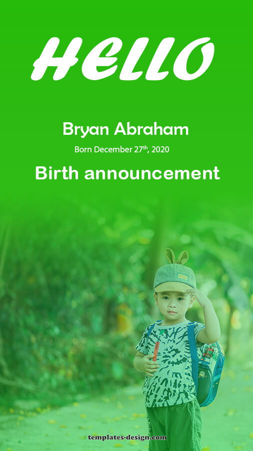 birth announcement in photoshop
