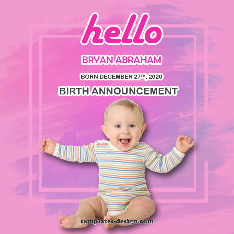 birth announcement templates psd