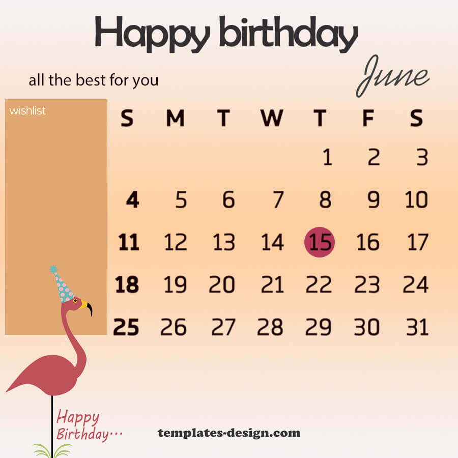 birthday calender templates for photoshop
