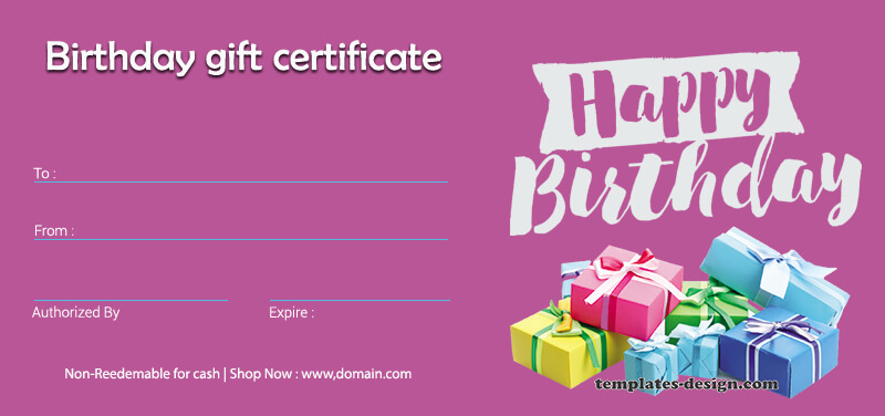 birthday gift certificate customizable psd design templates