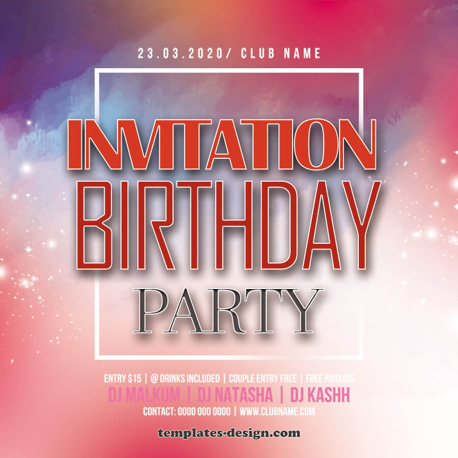 birthday invitation in psd design