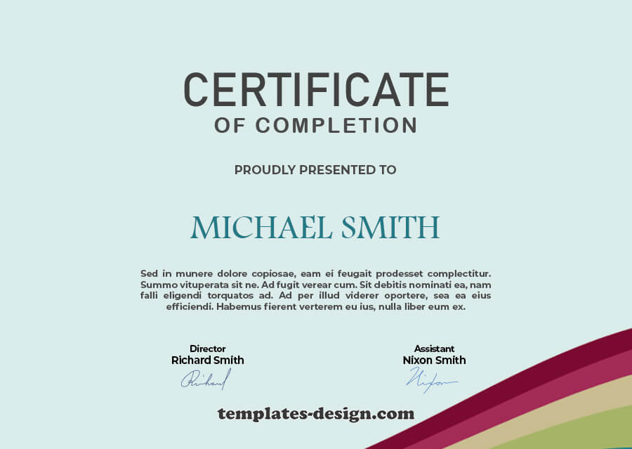 certificate of completion customizable psd design templates