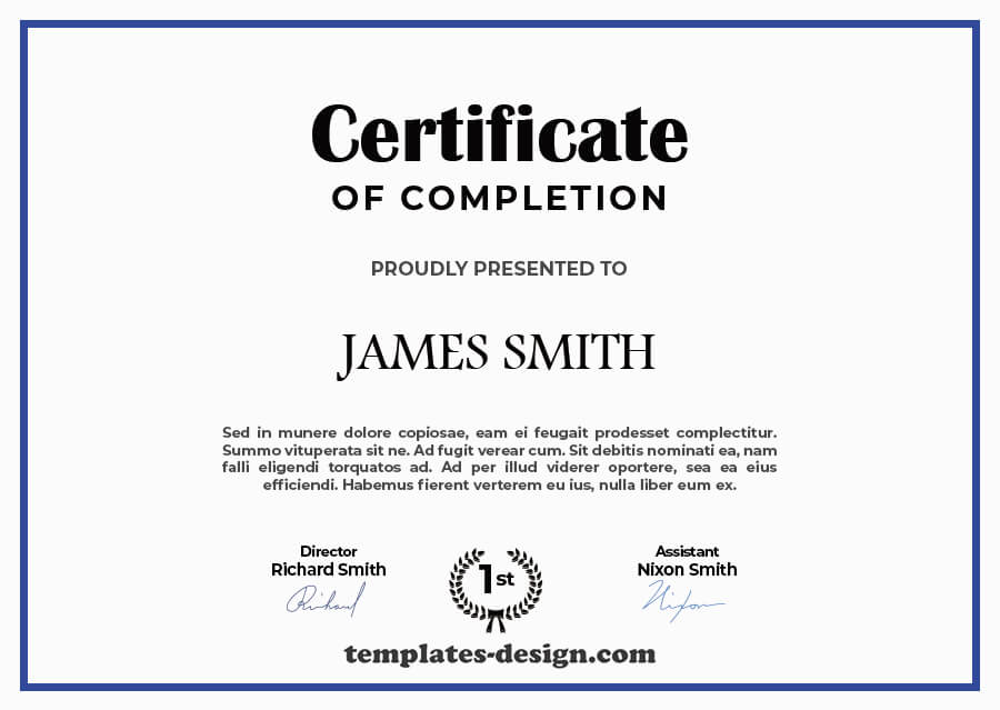 certificate of completion templates for photoshop