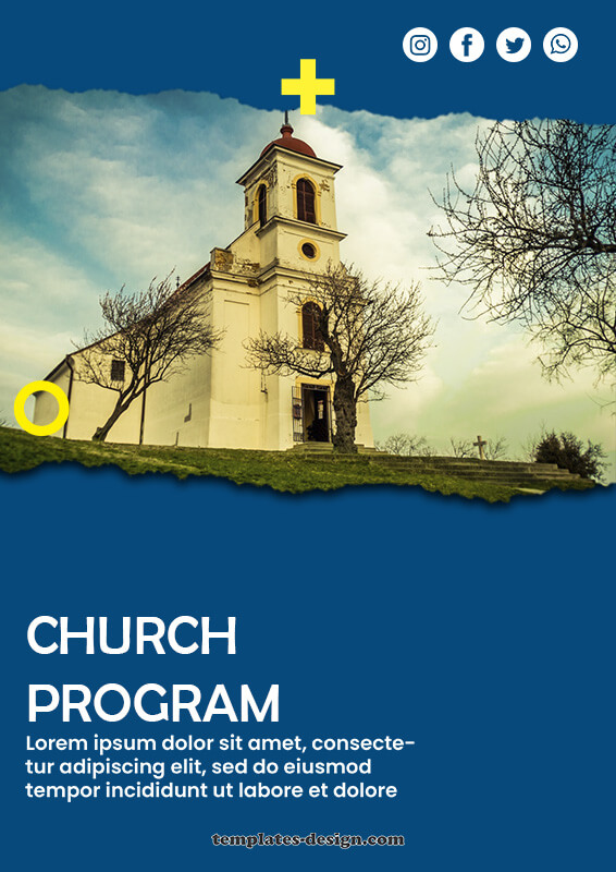 church program customizable psd design templates