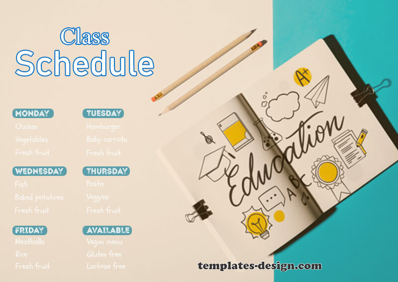 class Schedule customizable psd design templates