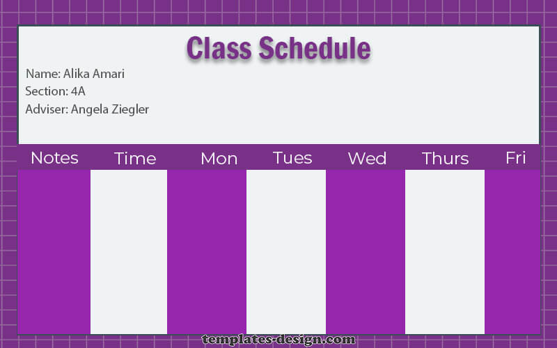 class Schedule psd templates