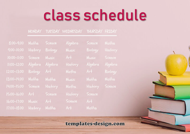 class Schedule templates psd