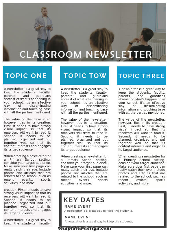 classroom newsletter example psd design