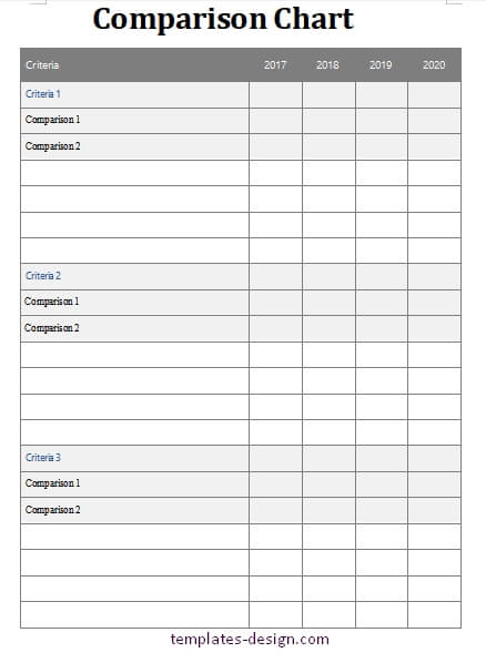 comparison chart in word free download