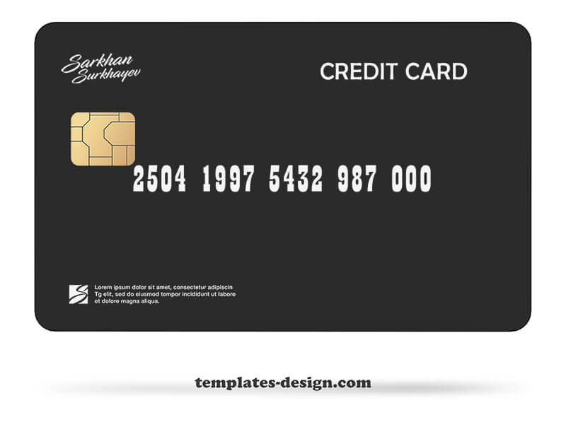 credit card example psd design