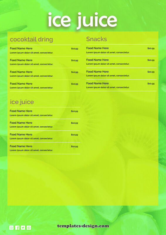 drinks menu psd templates