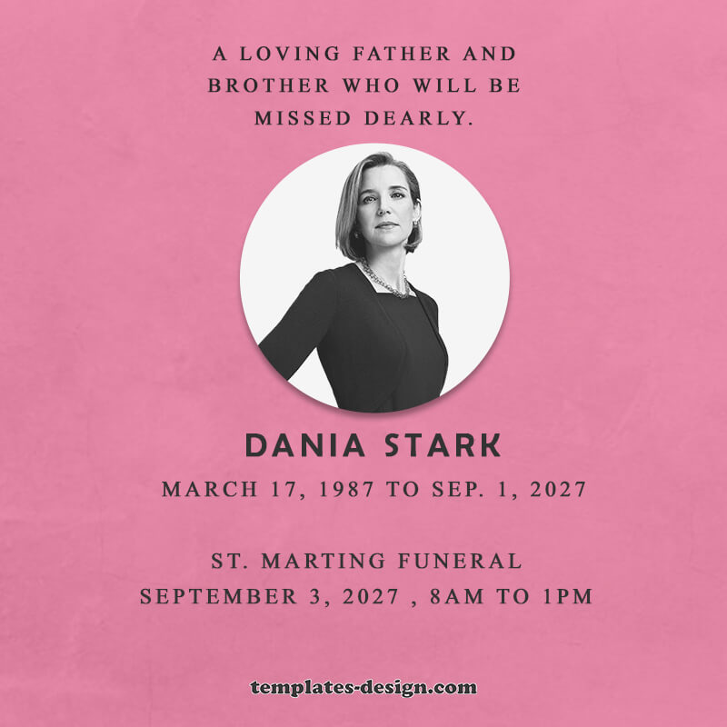 funeral announcement templates for photoshop