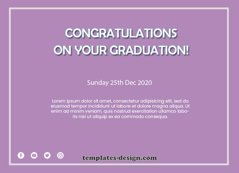 graduation card example psd design