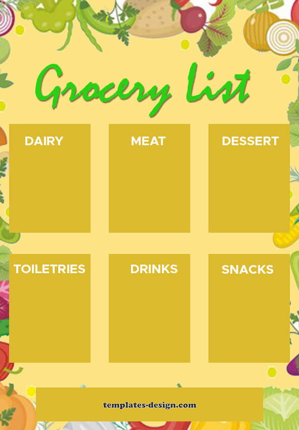 grocery list customizable psd design templates