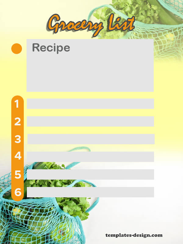 grocery list example psd design