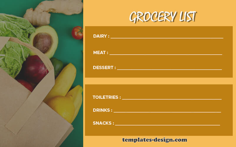 grocery list templates psd