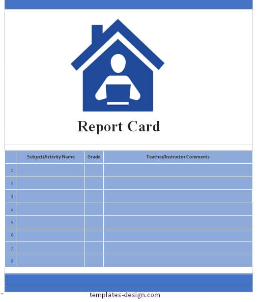 homeschool report card free word template
