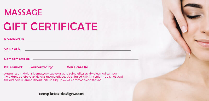 massage gift certificate in photoshop