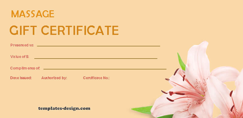 massage gift certificate in photoshop