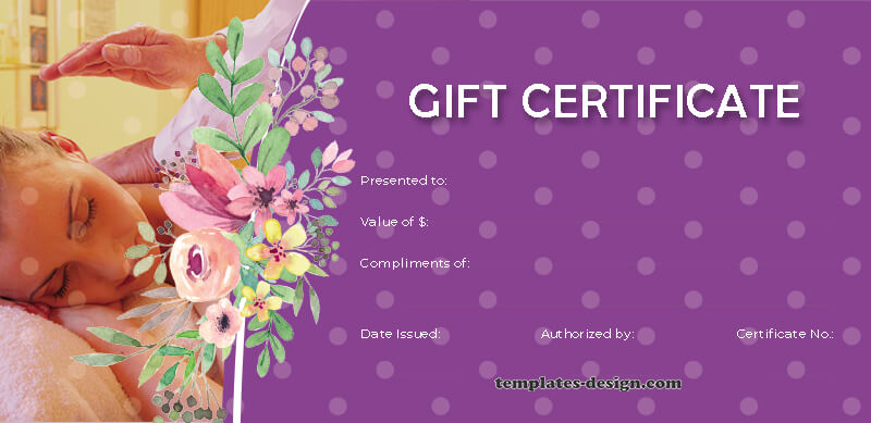 massage gift certificate psd templates