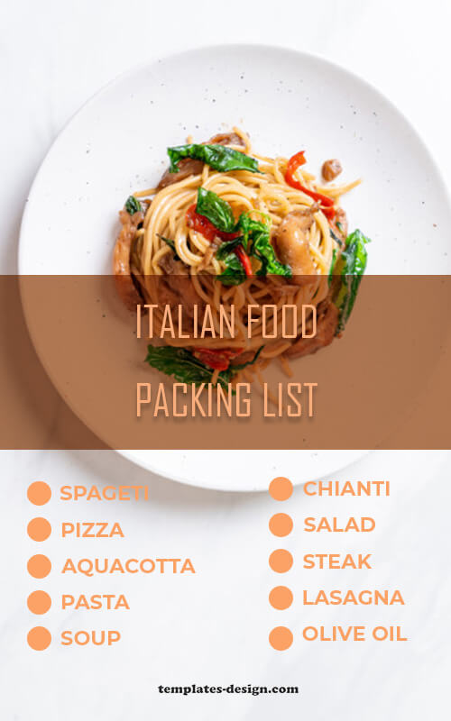 packing list in psd design