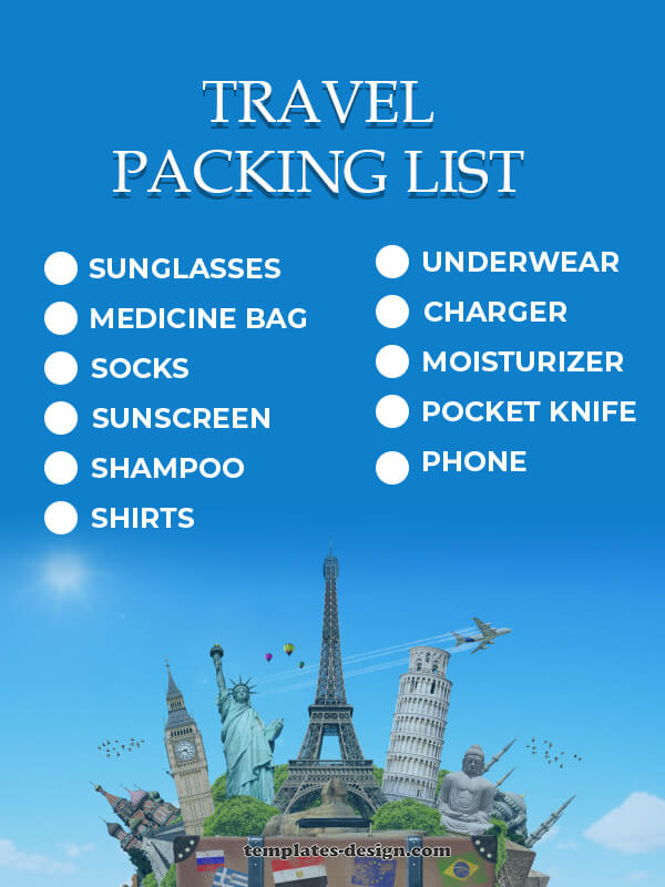 packing list psd template free