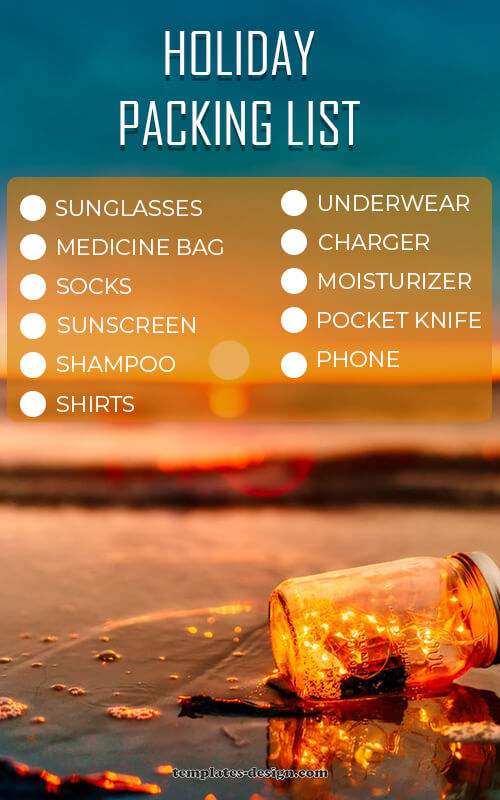packing list template free psd
