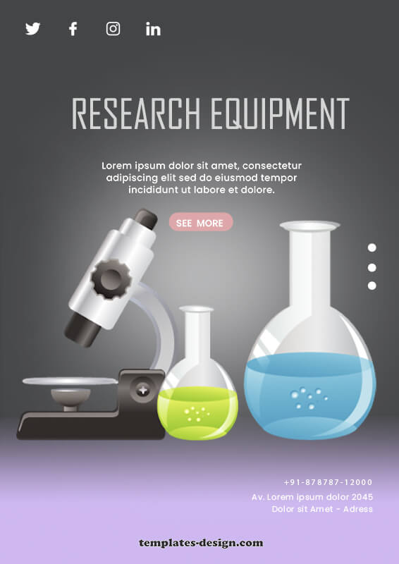 scientific poster customizable psd design templates