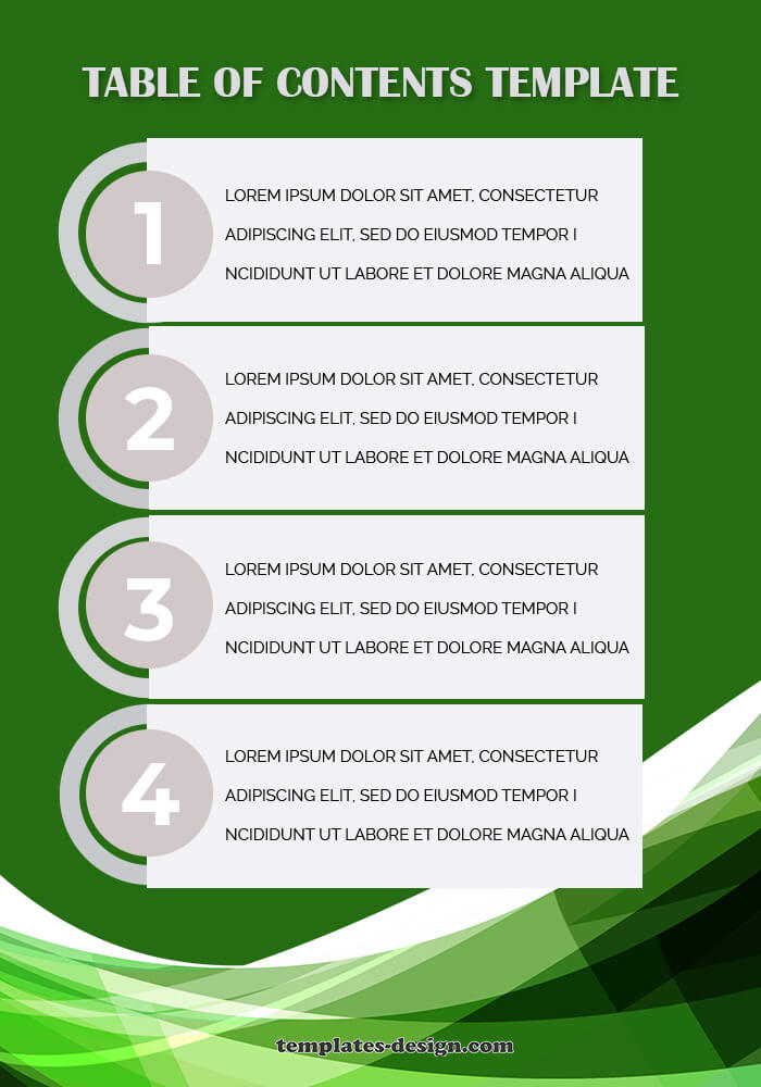 table of contents templates example psd design