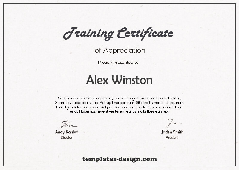 training certificate customizable psd design templates