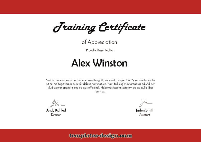 training certificate psd templates