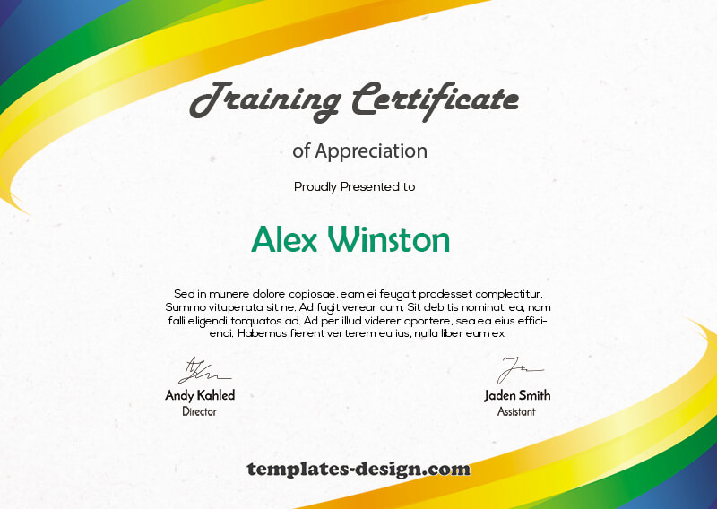 training certificate templates for photoshop